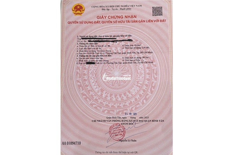 Bán nhà sát căn mặt tiền đường Tỉnh Lộ 10, DT 63m2, xây mới 1 trệt, 1 lầu